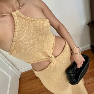 Cult Gaia beige ‘Salima’ dress with detachable sleeves US 2 <wore once>